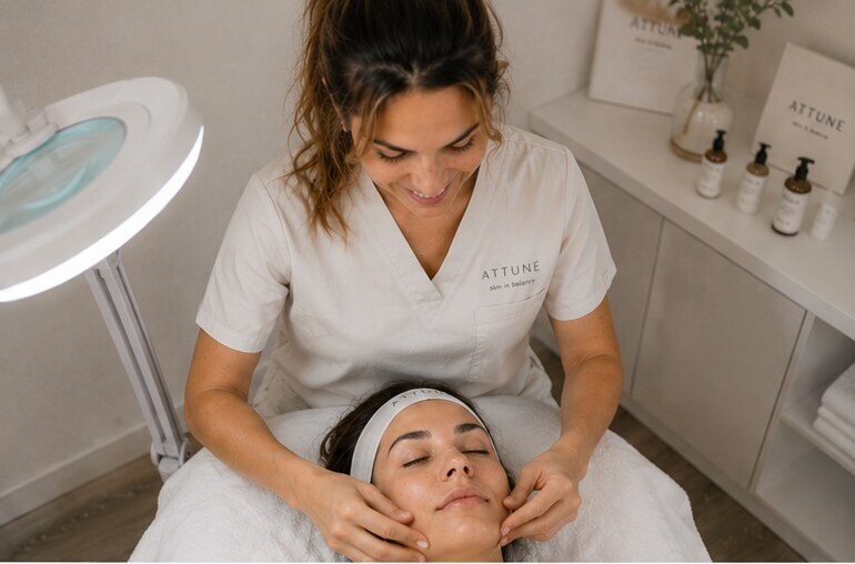 Nikki working on a client
